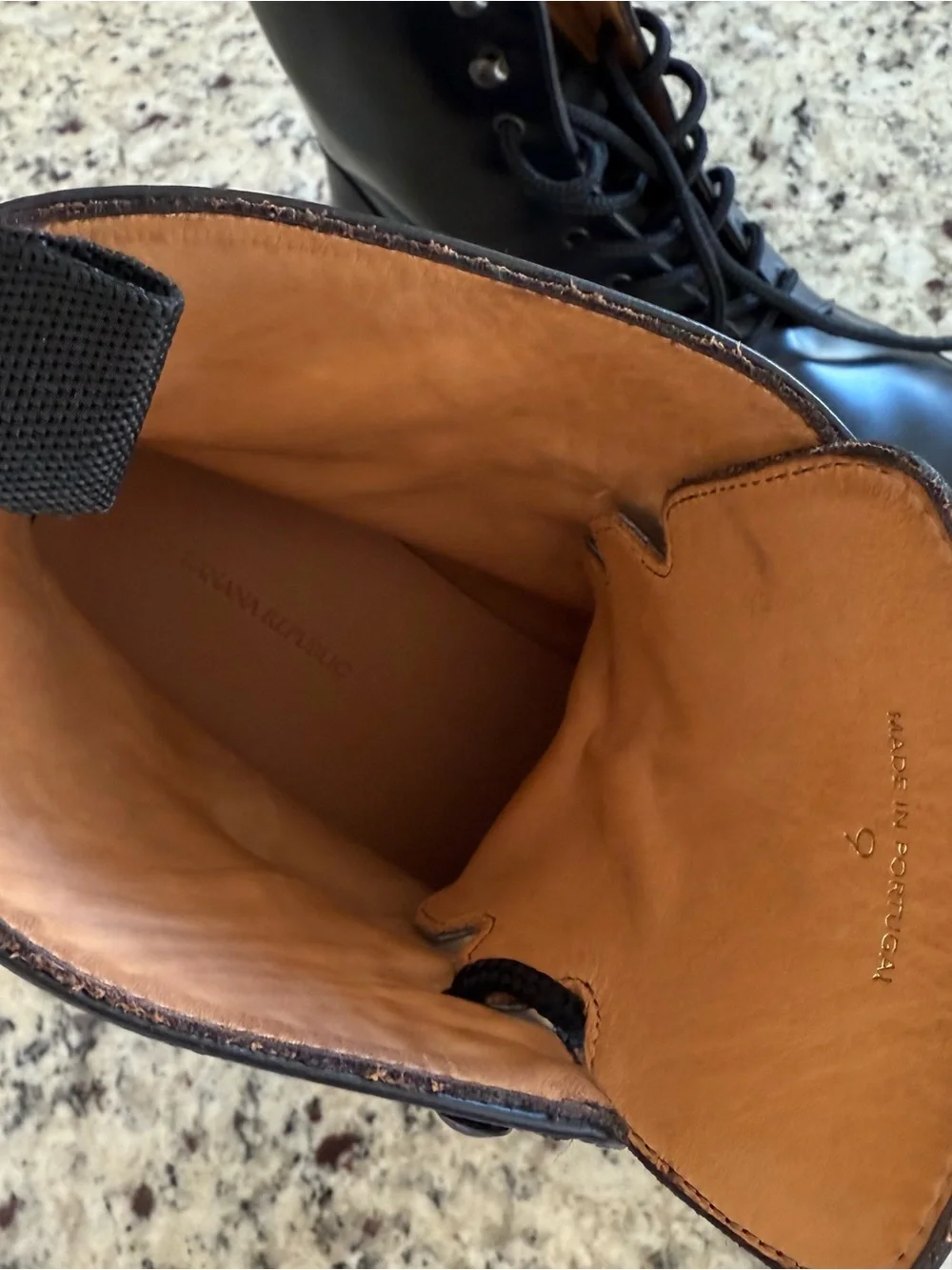 Banana Republic Black Leather Lace-Up Combat Boots